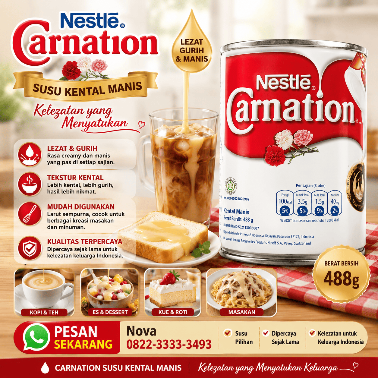 CARNATION 488GR (DOS=48)(MAR27)